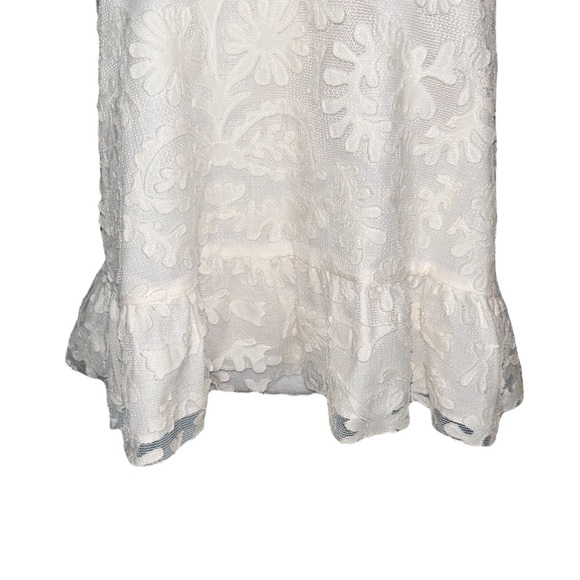 NWOT Anthropologie Textured Ivory Mesh Lace Off The Shoulder Top Blouse - XL - Picture 7 of 16